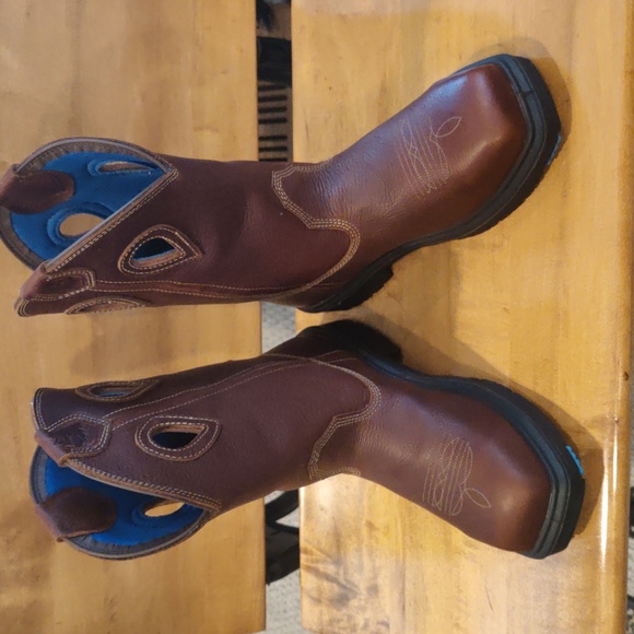 Steel Blue Heeler men's 8.5 cowboy style steel toed work boots 813945 brown - Picture 2 of 15